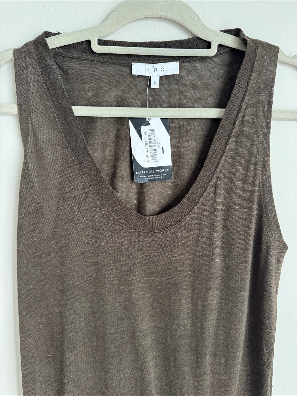IRO Karossi Asymmetrical Linen Dress Brown Lace-Up Side Slit Sleeveless Size S - Picture 5 of 13